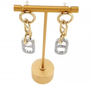 gold plated earrings with exclusive cubic zirconia
