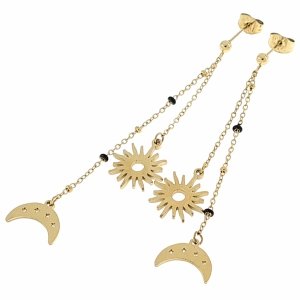 gold earrings made of stainless steel