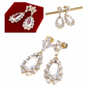 gold plated earrings with exclusive cubic zirconia