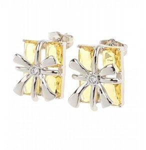 gold plated earrings with exclusive cubic zirconia