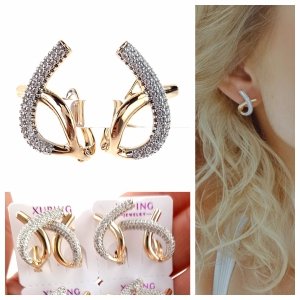 exclusive swarovski gold-plated earrings