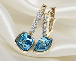 gold plated earrings with exclusive cubic zirconia
