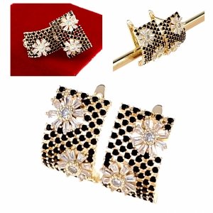 gold plated earrings with exclusive cubic zirconia