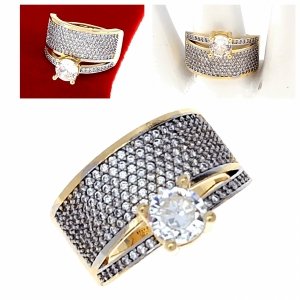 gold ring 18,60mm. gold-plated engagement xuping