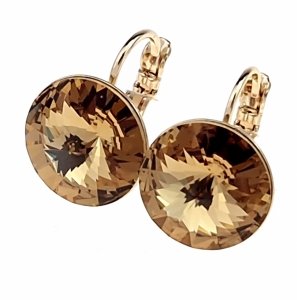 gold plated earrings with exclusive cubic zirconia