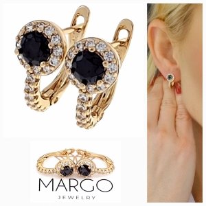 gold plated earrings with exclusive cubic zirconia
