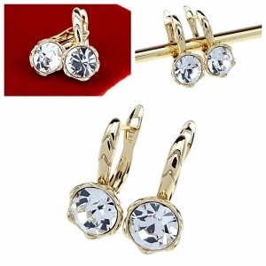 2116 Kolczyki złote pozłacane wiszące 14K Xuping cyrkonie