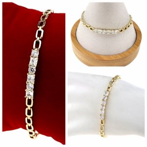 2053 Bransoletka elegancka złota 17+2cm pozłacana 14k Xuping cyrkonie 
