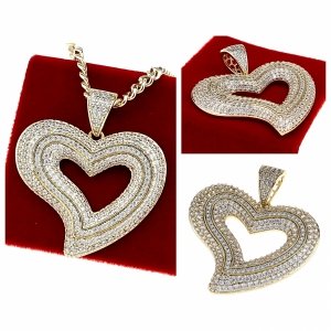 835 Złota zawieszka cyrkonie błyszcząca pozłacana 14k Xuping serce