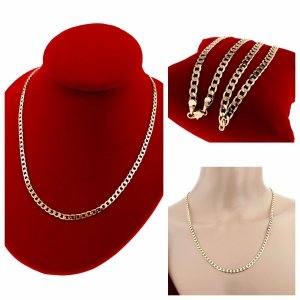 1383 Złoty łańcuszek 55cm naszyjnik pozłacany 14K pancerka