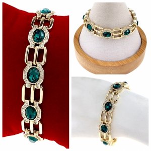 4353 Bransoletka elegancka złota 17+3cm pozłacana 14k Xuping Austrian Crystal 