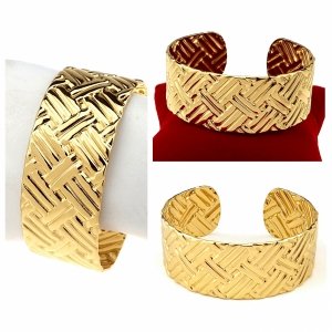 op261 Bransoletka złota 6cm stal chirurgiczna bangla 316L