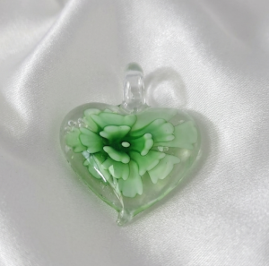 3727i Zawieszka szkło weneckie serce kwiat