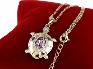 2938 Złoty łańcuszek naszyjnik 40+5cm pozłacany 14k Austrian Crystal 