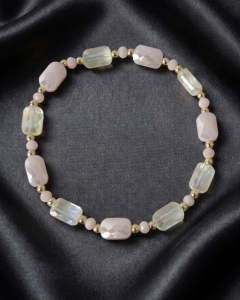 526 Bransoletka pozłacana 14k na gumce kryształki