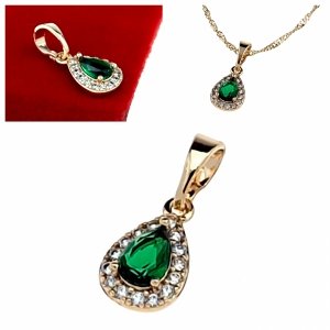 4287 Złota zawieszka cyrkonie błyszcząca pozłacana 18k Xuping