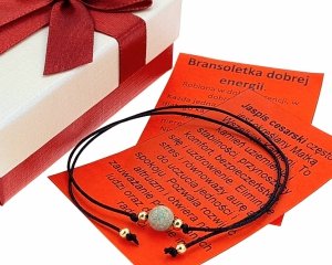 e21 Bransoletka dobrej energii - jaspis cesarski kamień naturalny sznurek