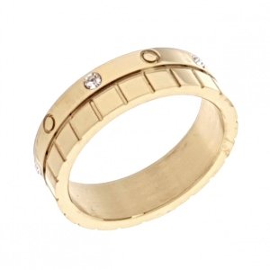 sz218 Pierścionek 16,30mm złoty stal chirurgiczna 