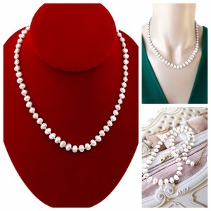 1503 Złoty łańcuszek naszyjnik 41+5 stal chirurgiczna 316L Viki lady perły 