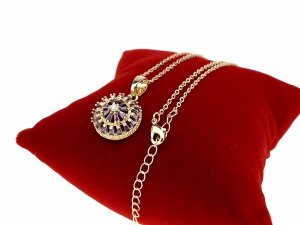 890b Złoty łańcuszek naszyjnik 50+5cm pozłacany 14k 