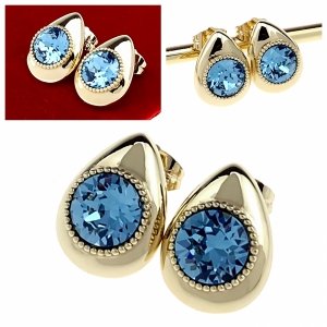 1151 Kolczyki złote Austrian Crystal cyrkonia pozłacane 14k Xuping wtyczki 