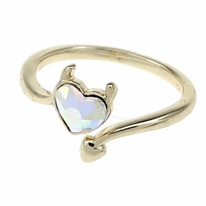 1916e Pierścionek złoty pozłacany 14k cyrkonie Austrian Crystal regulowany