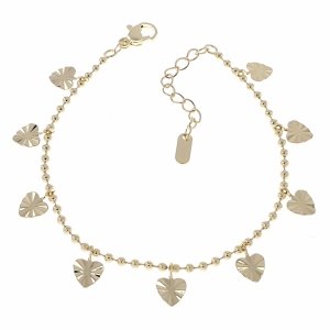 2090 Bransoletka elegancka złota 16+3cm pozłacana 14k serce