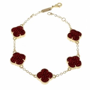 3567 Bransoletka elegancka złota 18+2cm pozłacana 14k cyrkonie koniczyna marokańska