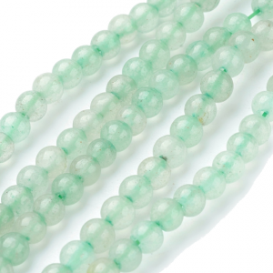 0525 Awenturyn kamień naturalny kula 4mm pasmo 20cm