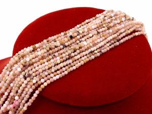 3723L Naturalne peruwiańskie koraliki z różowego opalu, fasetowane, okrągłe, flaming, 2 mm, otwór: 0,5 mm, około 297 szt./sznur