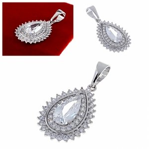 853 Srebrna zawieszka cyrkonie pozłacana białym złotem Xuping