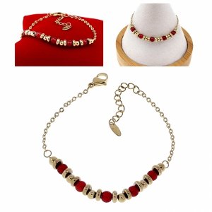 @0253 Bransoletka złota 16+3 stal chirurgiczna 316L nierdzewna