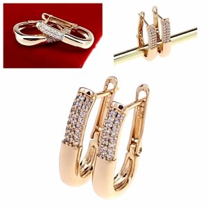 4471 Kolczyki złote cyrkonia pozłacane 18k Xuping wiszące