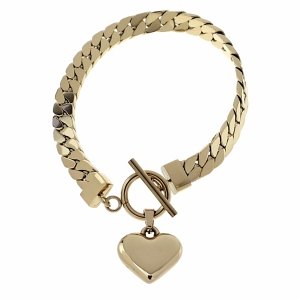1315 Bransoletka złota 17cm stal chirurgiczna 316L serce