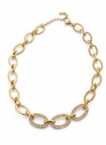 4169 Złoty łańcuszek naszyjnik 41+5cm pozłacany 14k cyrkonie 