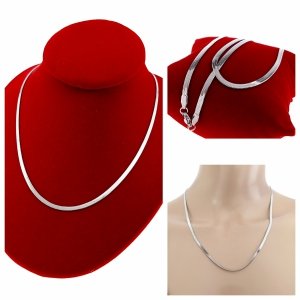 1532 Srebrny łańcuszek naszyjnik 50cm stal chirurgiczna 316L celebrytka żmijka