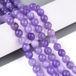 2185 Jadeit kamień naturalny fasetowany 8mm pasmo 38cm 