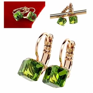 1507 Kolczyki złote Austrian Crystal cyrkonia pozłacane 18k Xuping wiszące 