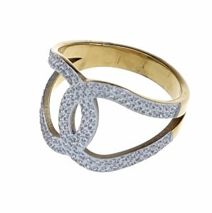 529g Pierścionek złoty stal chirurgiczna nierdzewna 316L cyrkonie 