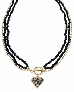 478 Złoty łańcuszek 47cm naszyjnik stal chirurgiczna celebrytka diament kryształki