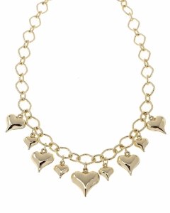 038 Złoty łańcuszek naszyjnik 45+5cm pozłacany 14k serce