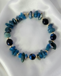 3725c Bransoletka kamień naturalny mix kamieni na gumce jubilerskiej