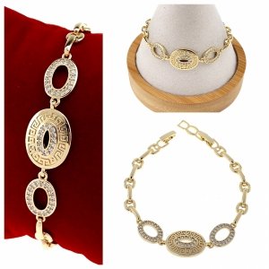 2347a Bransoletka elegancka złota 17+2cm pozłacana 14k 