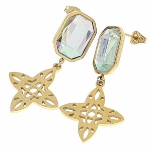 2227 Kolczyki złote stal chirurgiczna nierdzewna celebrytki wiszące