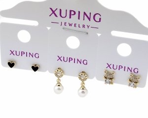 1034 Komplet zestaw kolczyki złote pozłacane 14K Xuping