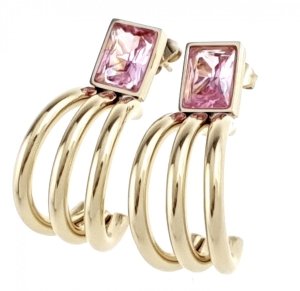 2858 Kolczyki celebrytki złote stal chirurgiczna wiszące