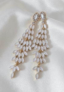 1923g Kolczyki złote pozłacane wiszące 14K cyrkonie 