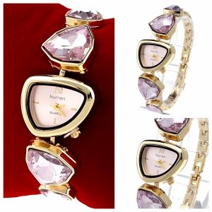 1915d Ekskluzywny damski złoty zegarek błyszczący cyrkonie Kurren klasyk 