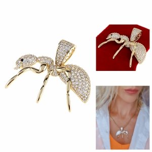 2515 Złota zawieszka cyrkonie błyszcząca pozłacana 14k Xuping mrówka