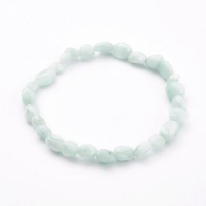 4374 Bransoletka naturalny kamień larimar na gumce jubilerskiej